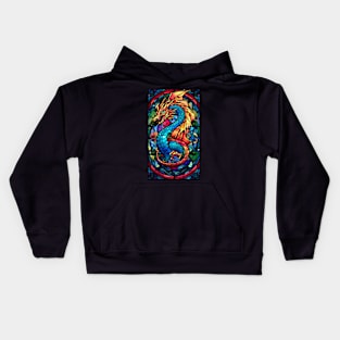 Stained Glass Style Dragon Design Kids Hoodie